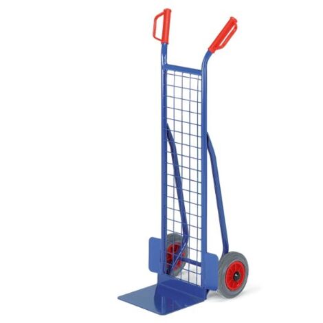 Rollcart kleine Gitter-Stapelkarre aus Stahlrohr 300mm Schaufelbreite Vollgummi