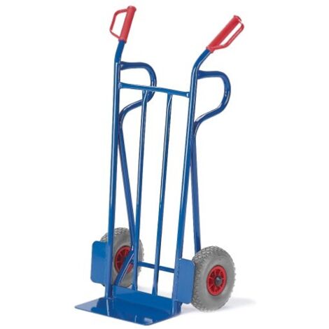 Rollcart Sackkarre -962- mit Rückwand aus Flachstahl 1200mm hoch Schaufelbreite 400mm Vollgummi