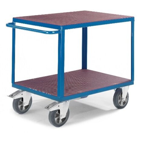 Rollcart Schwerer Tischwagen mit 2 Ladeflächen aus Siebdruckplatten 1000x700mm