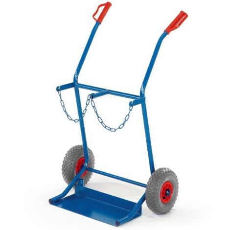 Rollcart Stahlflaschenkarre 100kg Traglast für 2 Flaschen a 20 Liter Vollgummi