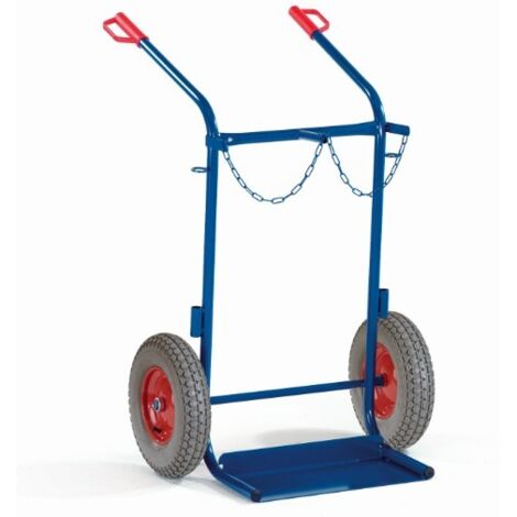 Rollcart Stahlflaschenkarre 200kg Traglast für 2 Flaschen a 40-50 Liter Vollgummi