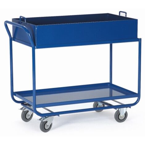Rollcart Tischwagen mit 2 Blechwannen 300kg Tragkraft