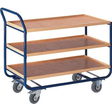 Rollcart Tischwagen mit 3 Etagen 1000x575mm Buchedekor 20mm Rand