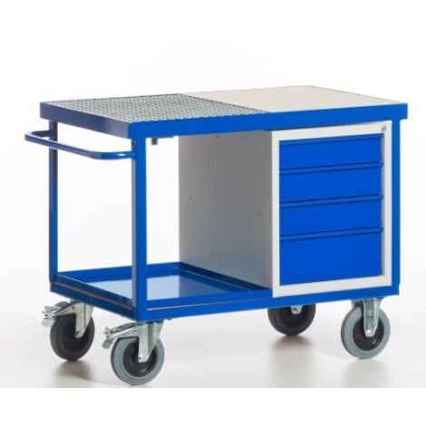 Rollcart Umwelt-Werkstattwagen mit Schubladenschrank, Tischwanne und Auffangwanne