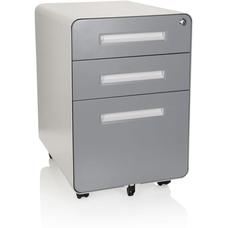Rollcontainer Color Plus I Metall Weiß / Grau Hjh Office