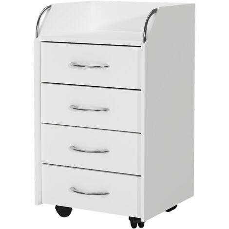 Rollcontainer Gwendolyn, Weiß, 40 x 36 cm mit 4 Schubladen, Vicco