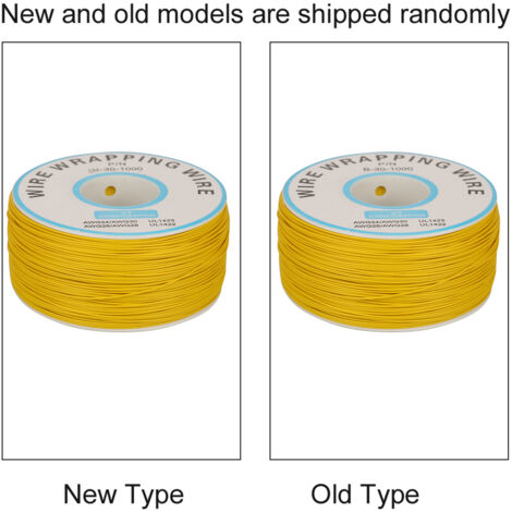 Rolle 30AWG 0,25 mm massiver Kupferdraht zum Verdrahten und Löten (Gelb)