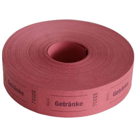 Rolle Getränke-Marke 57x30mm Rot 1000 Abrisse