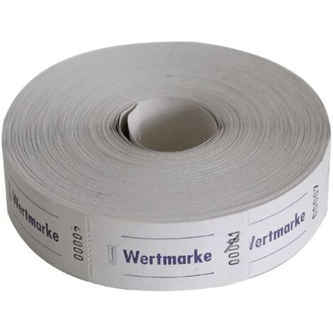Rolle Wert-Marke 57x30mm Weiß 1000 Abrisse