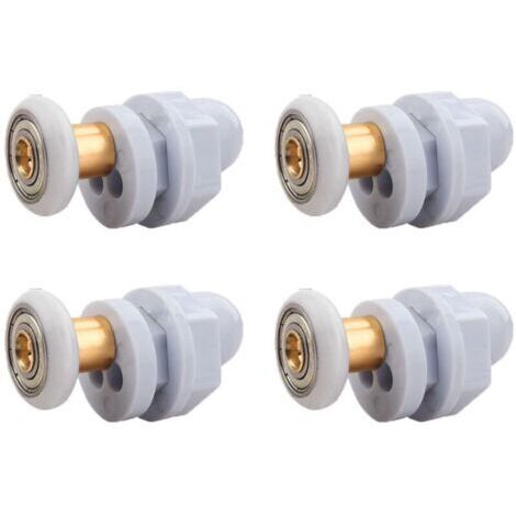 Rollen für Badezimmertüren, 4 Stück, bronzefarbene Rollen für Schiebetüren, Ersatzrollen für Glasschiebetüren (19 mm)