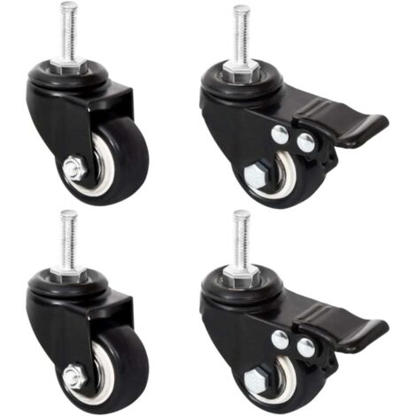 Rollen für Pflanzkübel 4 Stk. Schwarz 8x3,5x8 cm Eisen vidaXL