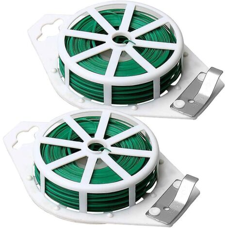 Rollen Gartenbindebänder (50 Meter pro Person, Grün), gedrehtes Bindeband für Gartenpflanzen, mit Abschneider, für Gartenarbeiten.