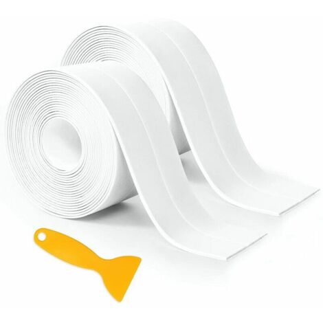 Rollen weiße Silikon-Badezimmerdichtung, Anti-Schimmel- und Anti-Leck-Selbstklebeband, geeignet für viele Gelegenheiten für Küche oder Bad (320 x 3,8 cm)