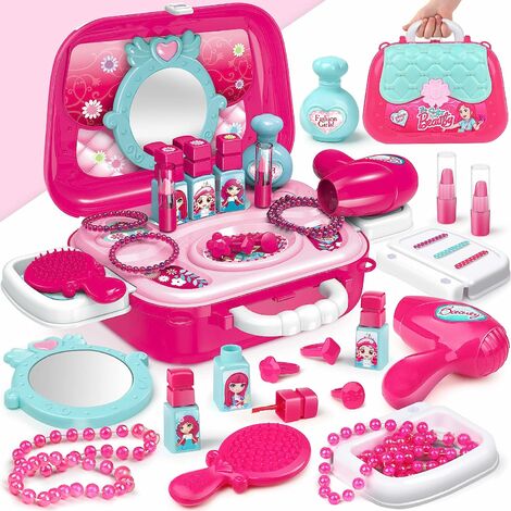 Rollenspiel-Schmuckset für Mädchen, Spielzeugset, 2-in-1-Prinzessinnentasche, Geschenk für Mädchen, Jungen, Kinder ab 3 Jahren