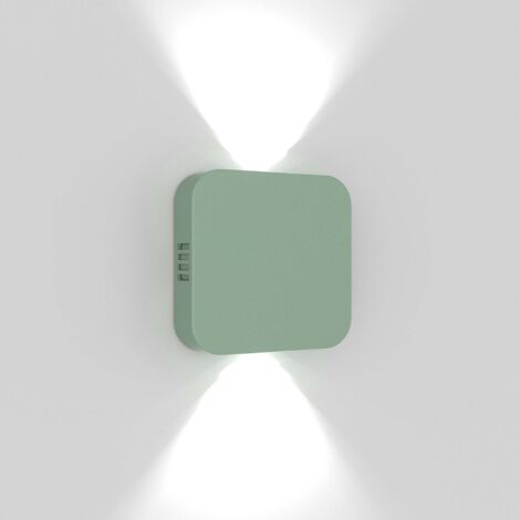 Roller Applique LED per esterno/interno in alluminio pressofuso color Sauge con doppia emissione luminosa orientabile IP54 10.5W 3000K luce calda