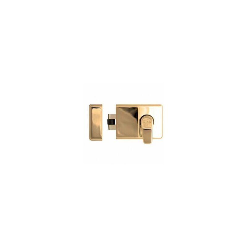 Roller Bolt Nightlatch Polished Brass 3 Key Brass Cylinder & Keycard - Gold