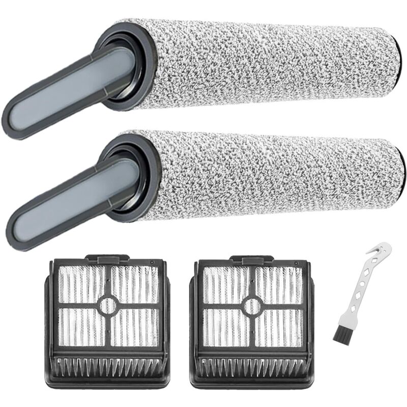 Roller Brush + Filter for Dreame H12 / H11 Core Wet and Dry Vacuum Cleaner Spare Parts, Accessories Set 2 Brush Rollers + 2 Filters