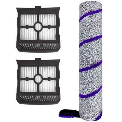Roller brush with HEPA filter for vacuum cleaner. Accessories for dry and wet floor cleaning systems (1 roller brush + 2 HEPA filters)