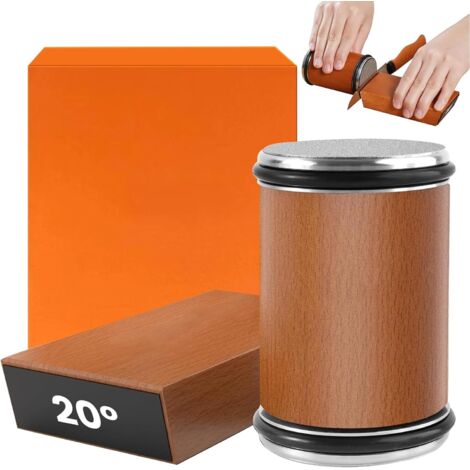Roller Knife Sharpener, Straight Blade Knife Sharpening Set, Diamond Disc and Magnetic Knife Sharpener with 15 and 20 Degree Bevel Angles for Sharpening
