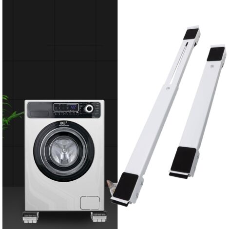 Roller Universel Extensible pour Appareils 300kg Support Mobile avec 24 Roues et Barre de Levage pour Réfrigérateur Machine à Laver Robinet