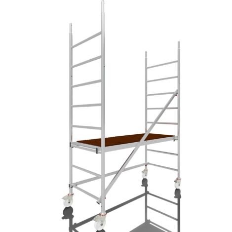 Rollfix 2.0 300, hauteur de travail 3m, roues d'échafaudage incluses (Ø125mm)