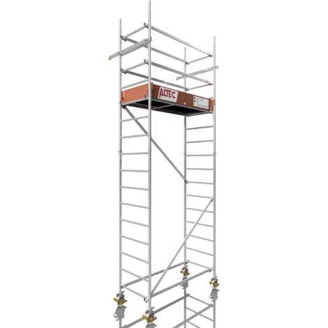 Rollfix 2.0 500, hauteur de travail 5m, roues d'échafaudage incluses (Ø150mm) & ancrages muraux