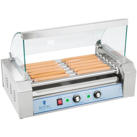 Rollgrill mit Haube, Rollgrill, Würstchenwärmer, 7 Brötchen