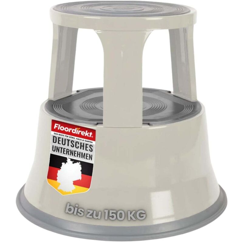 Casa Pura - Rollhocker Elefantenfuß Stahl T1 Lichtgrau