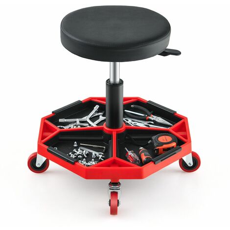 Rolling Mechanic Stool Height Adjustable Workshop Creeper Seat 360° Swivel