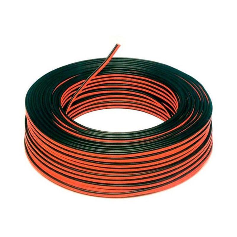 

Rollo 100m Cable Eléctrico Plano Manguera 2x0.5mm² para Tiras LED Monocolor Negro - Negro