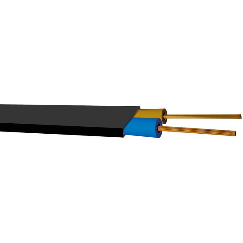 

Rollo 100M Manguera plana (2x1.0mm) Negro