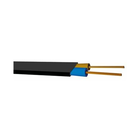 Rollo 100M Manguera plana (2x1.0mm) Negro