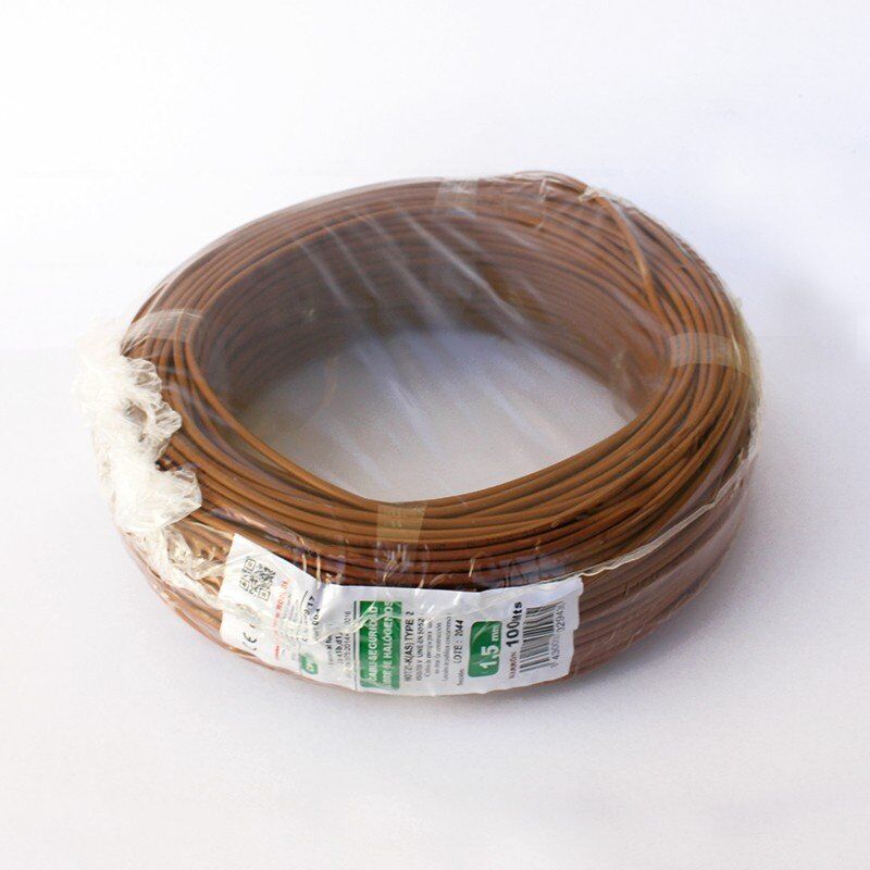 

Rollo 100mtrs Cable unipolar Flexible 1,5 mm. Libre de Halógeno -CPR- | Marrón