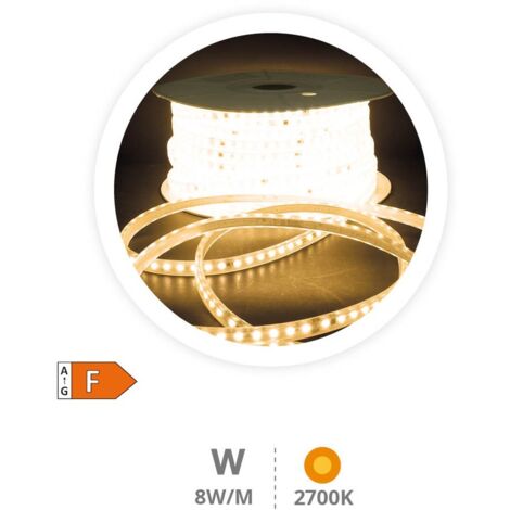 Rollo 50M tira LED 8W/M 2800-3000K IP65 230V