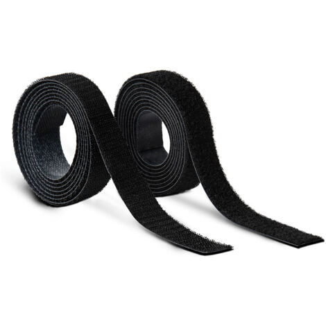 Rollo adhesivo térmico de cierre de gancho y bucle 20mm x 1,5m. negro, 2145-3, inofix