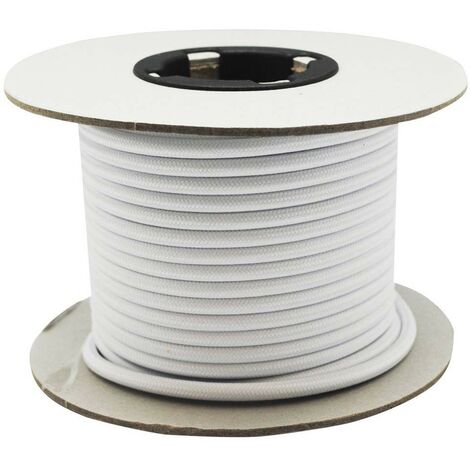 Rollo cable textil blanco