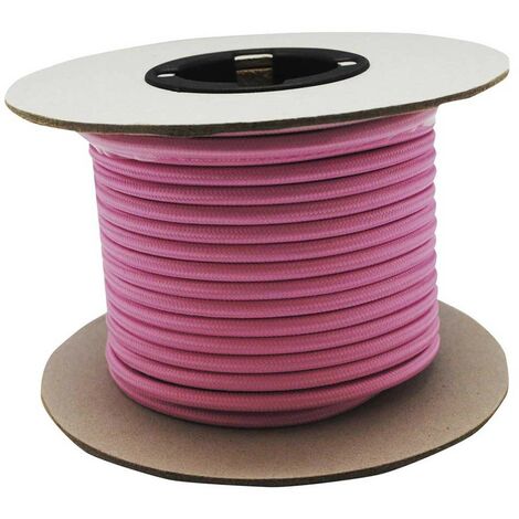 Rollo cable textil rosa