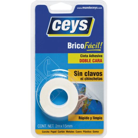 Rollo cinta pegar doble cara 2mt x 15mm 500801 ceys