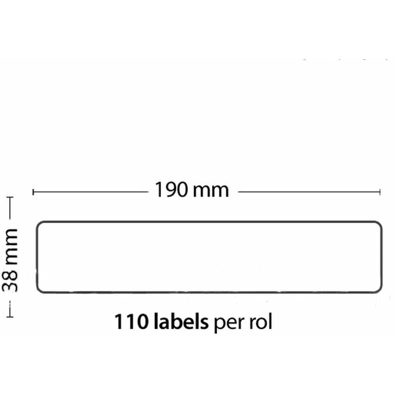 

Rollo de 110 Etiquetas Adhesivas tamaño 190mm*38mm*110 Unidades compatible Dymo99018