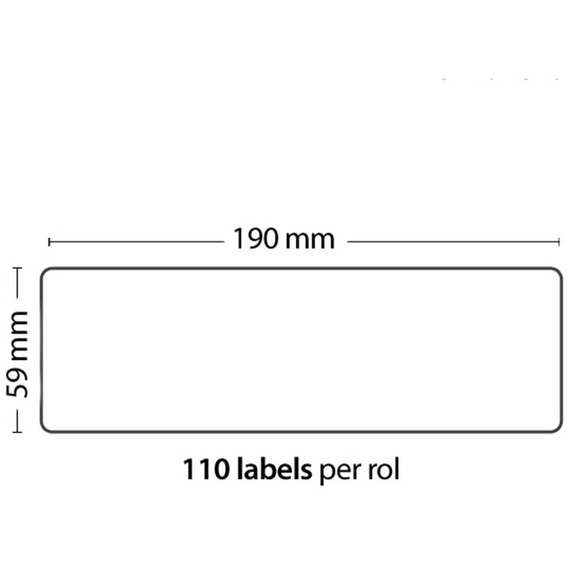 

Rollo de 110 Etiquetas Adhesivas tamaño 190mm*59mm*110 Unidades compatible Dymo99019