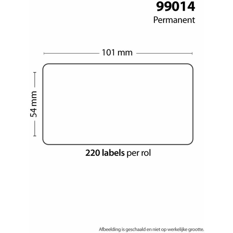 

Rollo de 220 Etiquetas Adhesivas tamaño 101*54*220 Unidades compatible Dymo99014