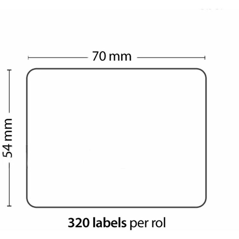 

Rollo de 320 Etiquetas Adhesivas tamaño 70mm*54mm*320 Unidades compatible Dymo99015