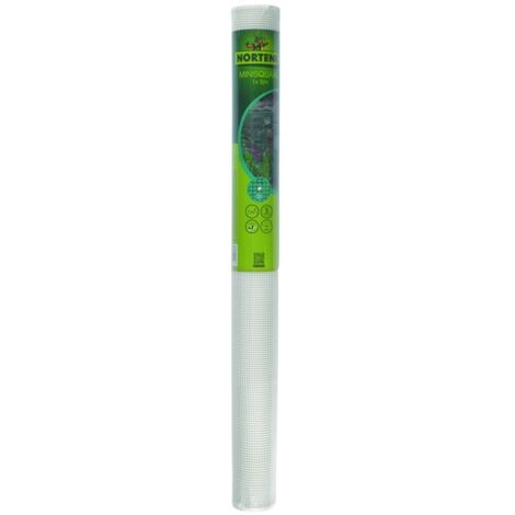 Rollo de 50 metros de tela plástica de 1 metro de alto (con espacios de 5x5mm) color blanco