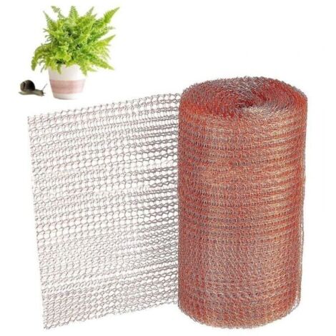 Rollo de 6 metros de red de cobre, red de cobre contra caracoles, ratones, pájaros y nematodos, protección del jardín contra roedores, red de cobre tejida - 12,7 cm