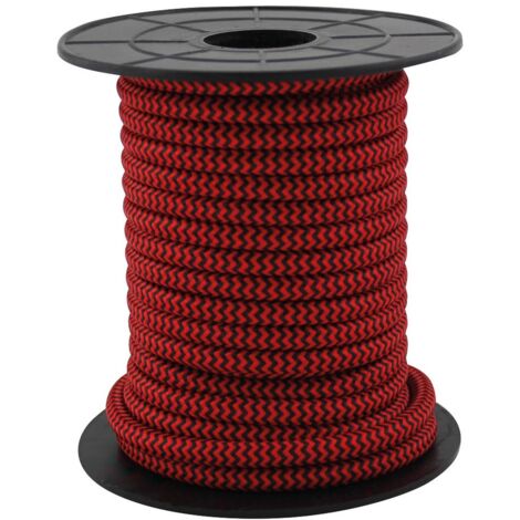 Rollo de cable textil de 10 metros (2x0.75mm) Rojo/Negro