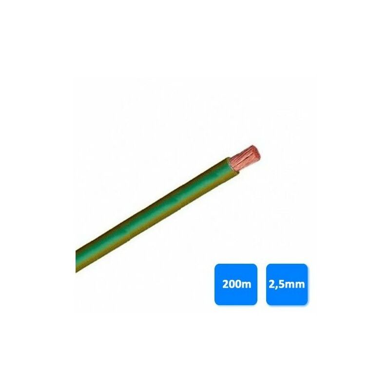 

Rollo de cable unipolar 2,5mm amarillo y verde (200 metros) H07V-K 750V