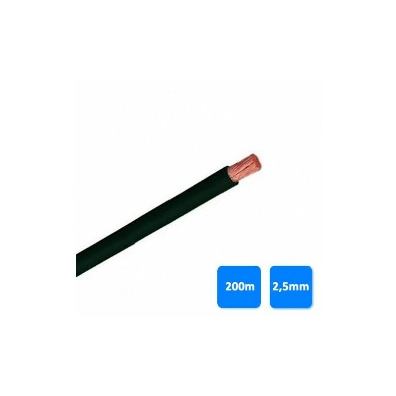 

Rollo de cable unipolar 2,5mm negro (200 metros) H07V-K 750V
