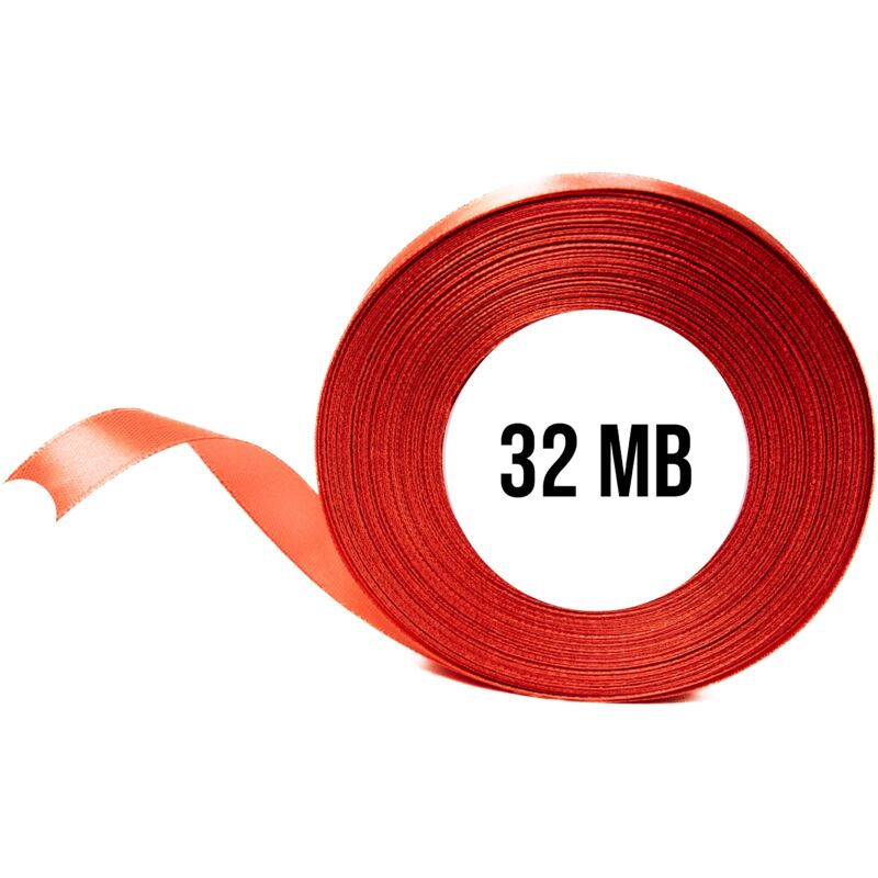Rollo de cinta de satén coral de 12 mm y 32 m para decoración.
