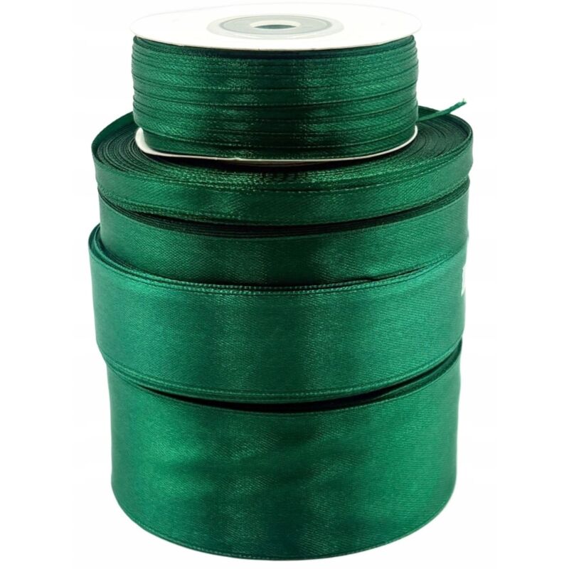 Rollo de cinta de satén verde botella de 6 mm y 32 m para decoración