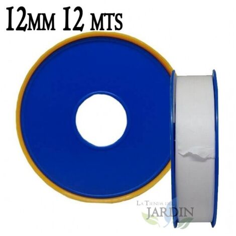 Rollo de Cinta Teflon profesional de 12mm x 12 metros, Selladora de Tuberia, Cinta y Tape profesional PTFE